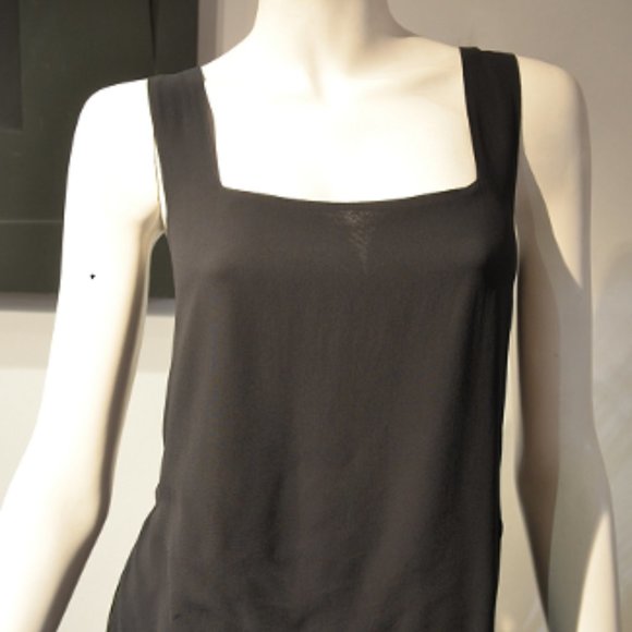 Vintage 90’S Black Silky Ray Square Neck Tank - Picture 2 of 8